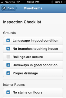 Mobile Form - Inspections